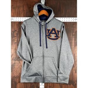 Auburn Tigers AU Champion Full Zip‎ Hoodie Grey Gray Orange Mens Medium NCAA SEC